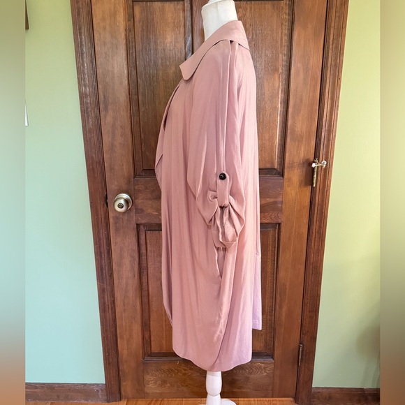Code x Mode Size Small Open Front Loose Fitting Light Pink Long Blazer w/pockets - Picture 3 of 12